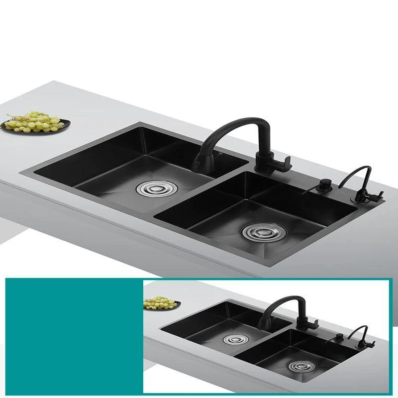 Contemporary Kitchen Sink Stainless Steel 3 Holes Drop-In Kitchen Sink -Bathlova