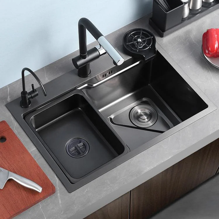 Contemporary Kitchen Sink Stainless Steel Corrosion Resistant Kitchen Sink with Tap -Bathlova