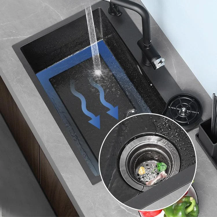 Contemporary Kitchen Sink Stainless Steel Corrosion Resistant Kitchen Sink with Tap -Bathlova