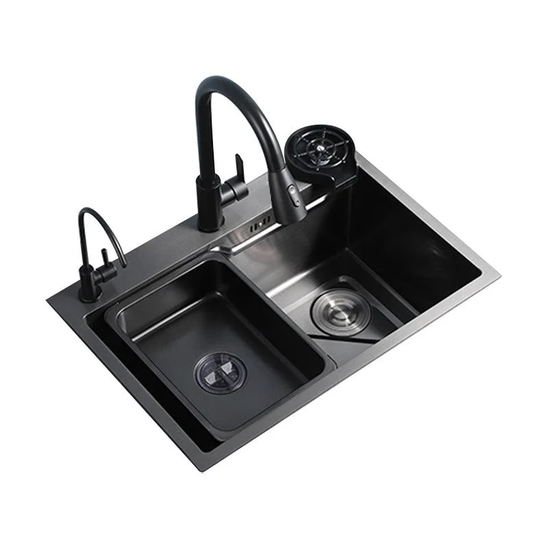 Contemporary Kitchen Sink Stainless Steel Corrosion Resistant Kitchen Sink with Tap -Bathlova