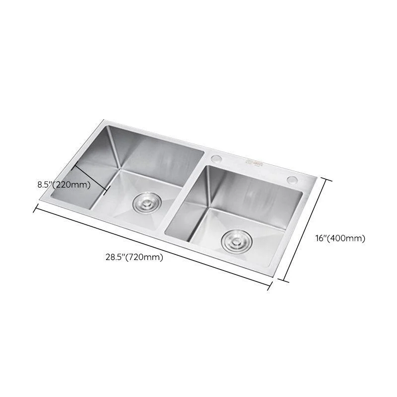 Contemporary Kitchen Sink Stainless Steel Drain Assembly Kitchen Sink -Bathlova