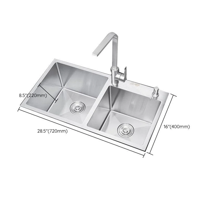 Contemporary Kitchen Sink Stainless Steel Drain Assembly Kitchen Sink -Bathlova