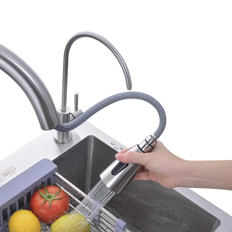 Contemporary Kitchen Sink Stainless Steel Drain Assembly Kitchen Sink -Bathlova