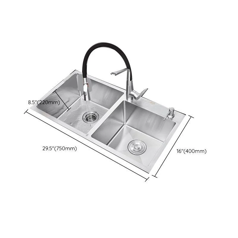 Contemporary Kitchen Sink Stainless Steel Drain Assembly Kitchen Sink -Bathlova