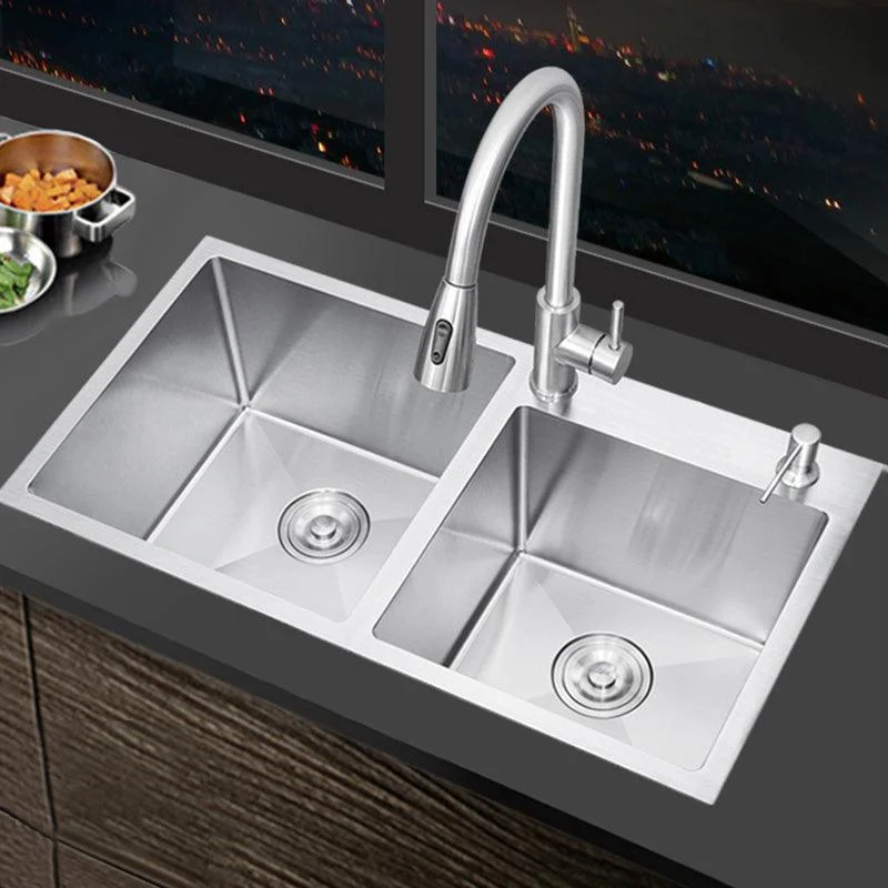 Contemporary Kitchen Sink Stainless Steel Drain Assembly Kitchen Sink -Bathlova