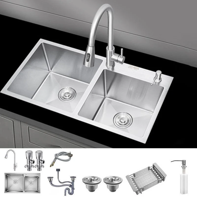 Contemporary Kitchen Sink Stainless Steel Drain Assembly Kitchen Sink -Bathlova