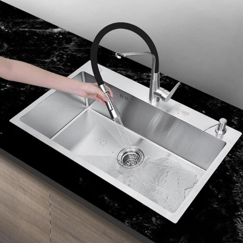 Contemporary Kitchen Sink Stainless Steel Drain Assembly Kitchen Sink -Bathlova