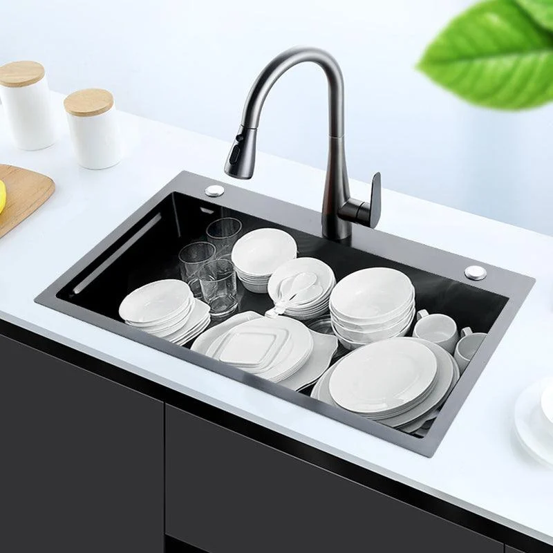 Contemporary Kitchen Sink Stainless Steel Friction Resistant Drop-In Kitchen Sink -Bathlova