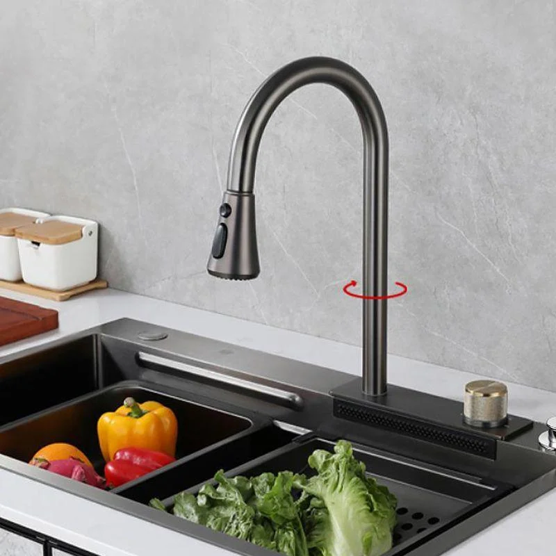 Contemporary Kitchen Sink Stainless Steel Friction Resistant Kitchen Sink with Tap -Bathlova