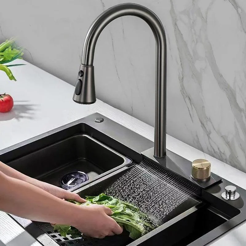 Contemporary Kitchen Sink Stainless Steel Friction Resistant Kitchen Sink with Tap -Bathlova