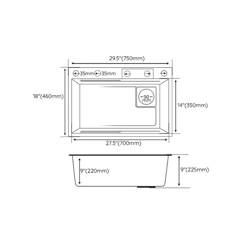 Contemporary Kitchen Sink Stainless Steel Friction Resistant Kitchen Sink with Tap -Bathlova