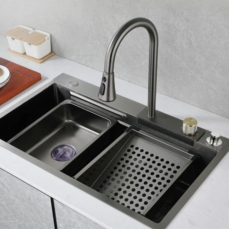 Contemporary Kitchen Sink Stainless Steel Friction Resistant Kitchen Sink with Tap -Bathlova