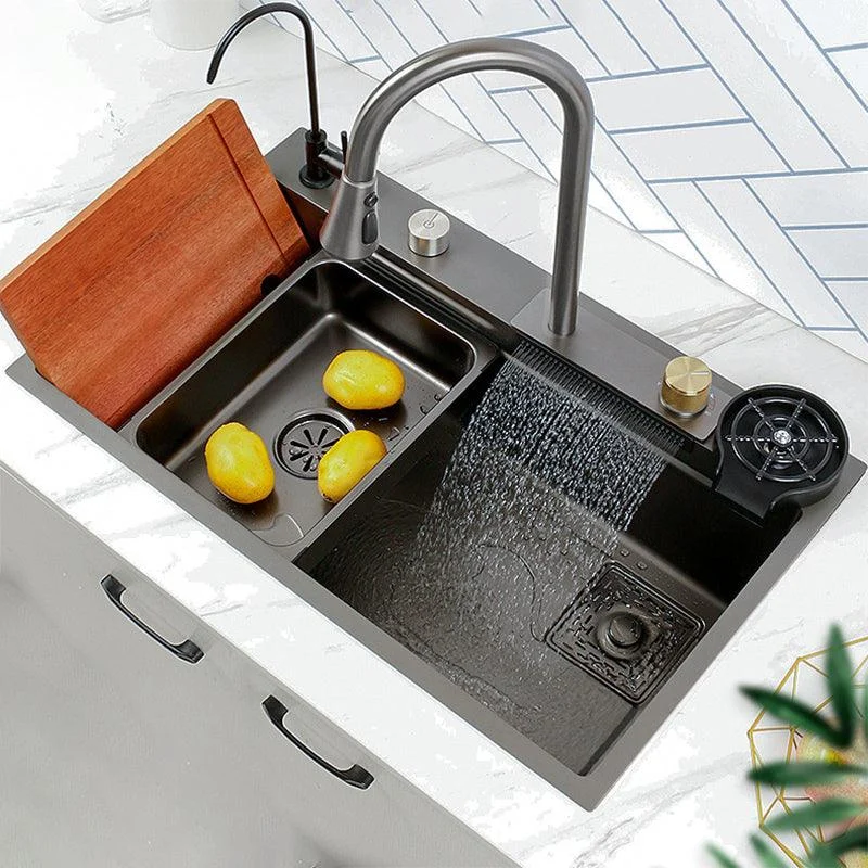 Contemporary Kitchen Sink Stainless Steel Friction Resistant Kitchen Sink with Tap -Bathlova