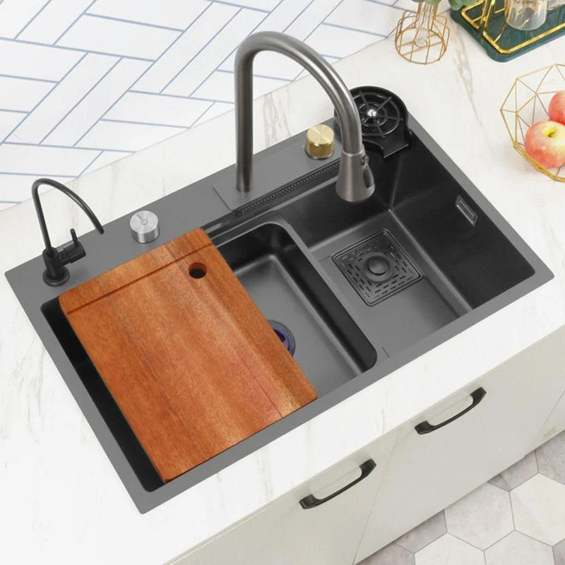 Contemporary Kitchen Sink Stainless Steel Friction Resistant Kitchen Sink with Tap -Bathlova