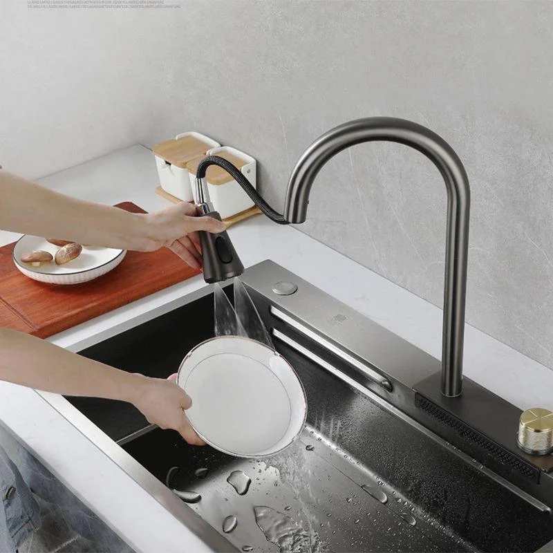 Contemporary Kitchen Sink Stainless Steel Friction Resistant Kitchen Sink with Tap -Bathlova