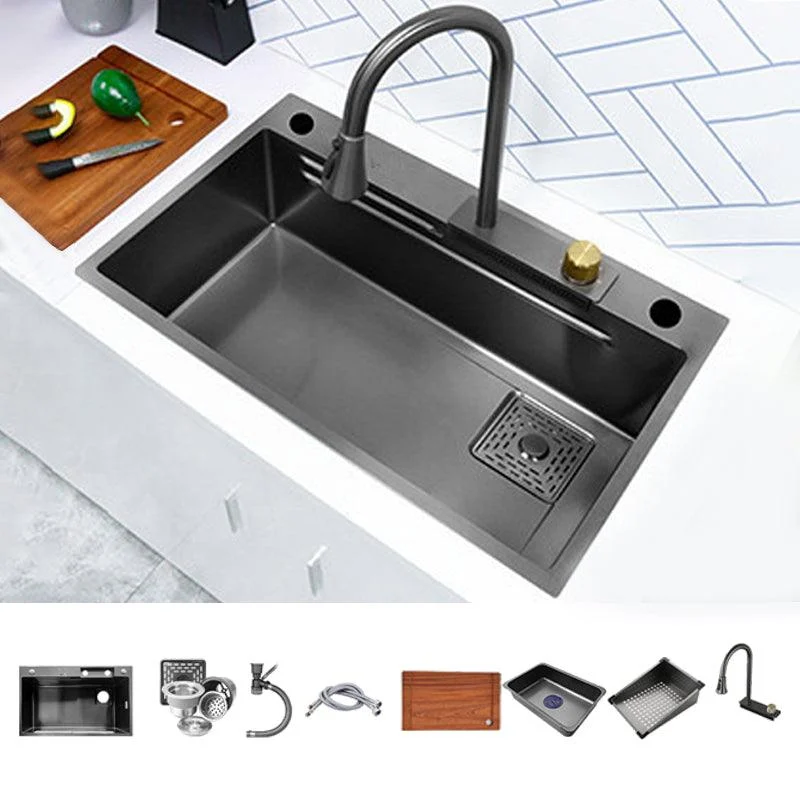 Contemporary Kitchen Sink Stainless Steel Friction Resistant Kitchen Sink with Tap -Bathlova