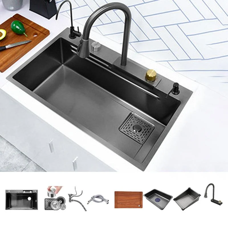 Contemporary Kitchen Sink Stainless Steel Friction Resistant Kitchen Sink with Tap -Bathlova