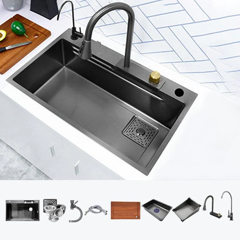 Contemporary Kitchen Sink Stainless Steel Friction Resistant Kitchen Sink with Tap -Bathlova