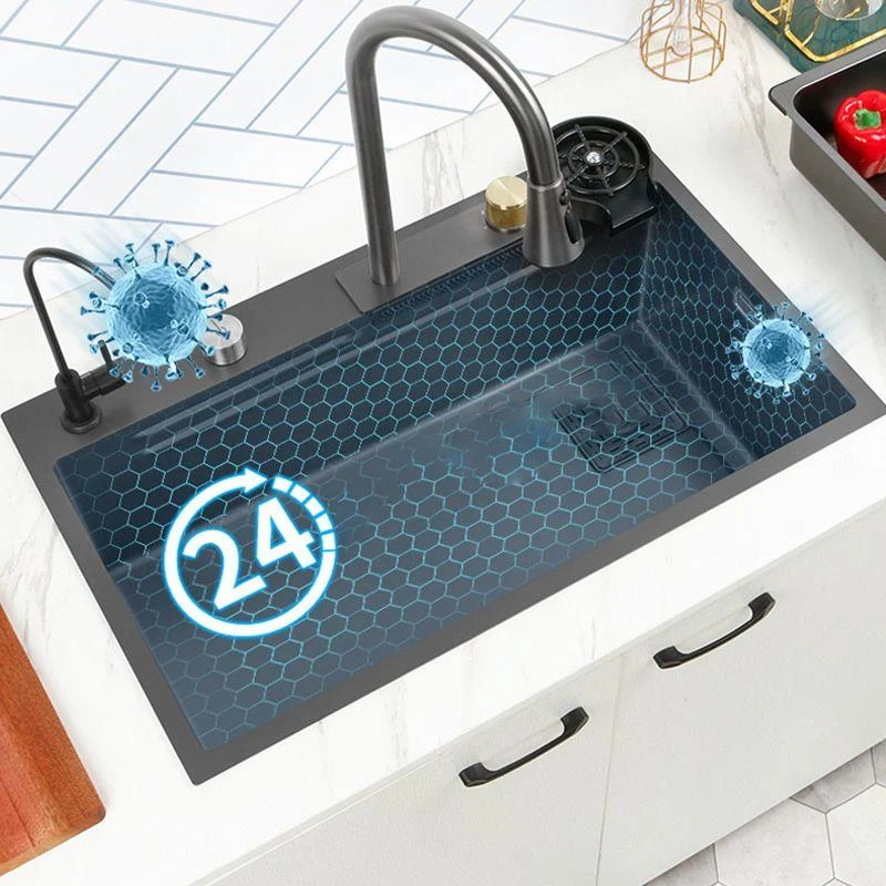 Contemporary Kitchen Sink Stainless Steel Friction Resistant Kitchen Sink with Tap -Bathlova