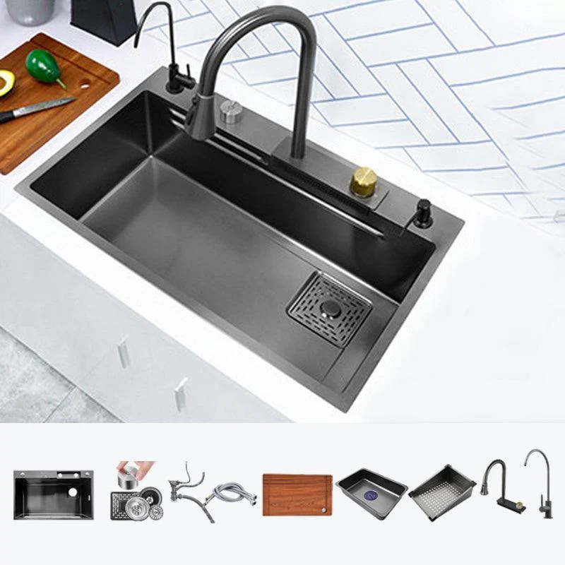 Contemporary Kitchen Sink Stainless Steel Friction Resistant Kitchen Sink with Tap -Bathlova