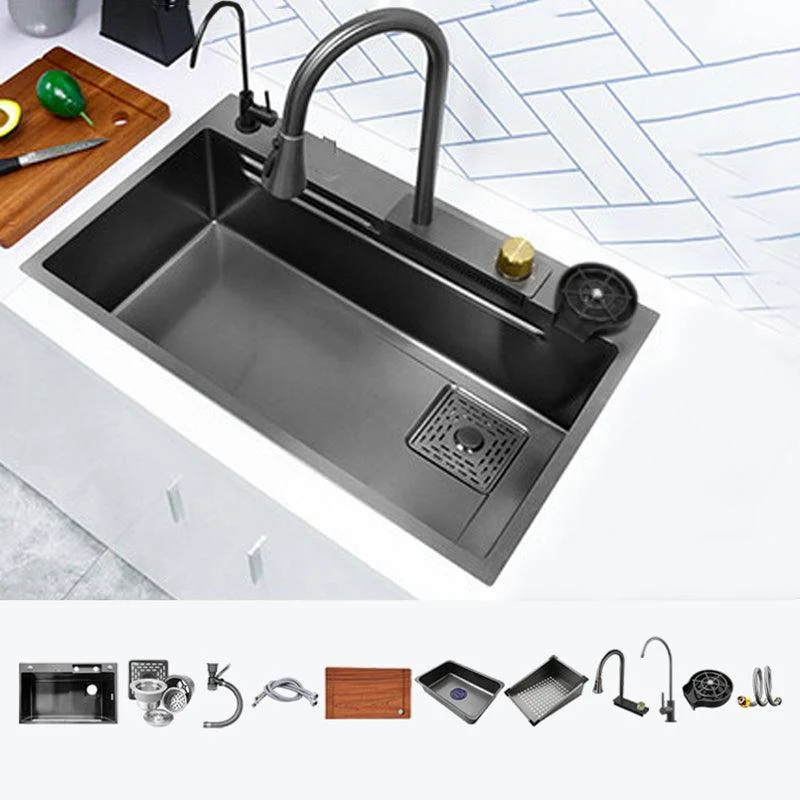 Contemporary Kitchen Sink Stainless Steel Friction Resistant Kitchen Sink with Tap -Bathlova