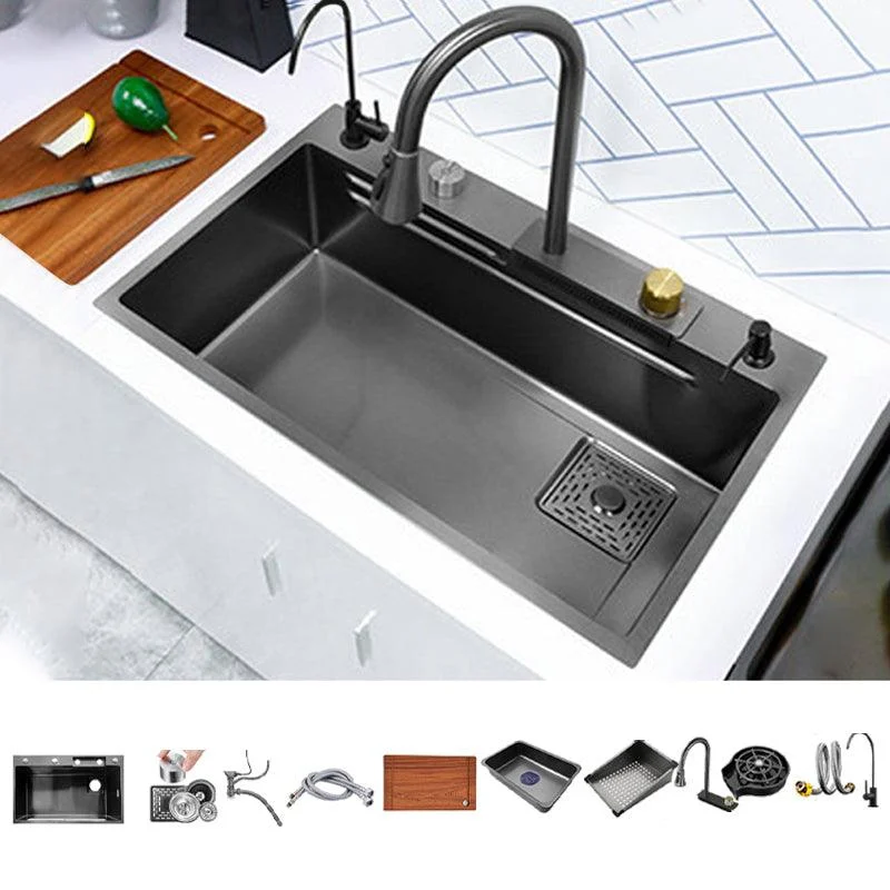 Contemporary Kitchen Sink Stainless Steel Friction Resistant Kitchen Sink with Tap -Bathlova