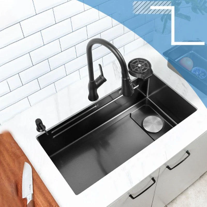 Contemporary Kitchen Sink Stainless Steel Kitchen Sink with Drain Assembly -Bathlova