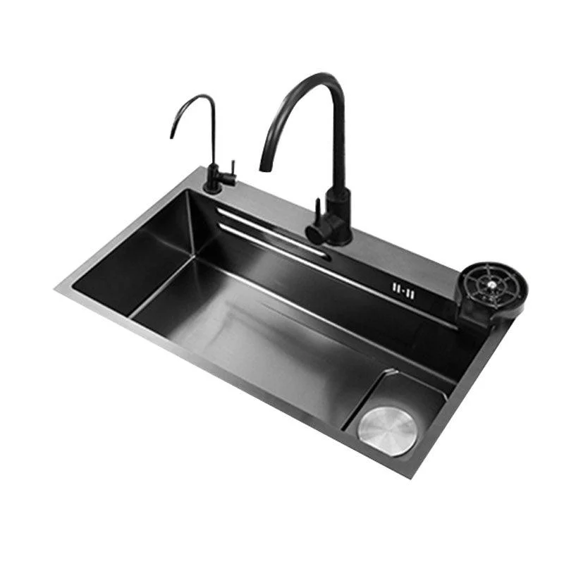 Contemporary Kitchen Sink Stainless Steel Kitchen Sink with Drain Assembly -Bathlova