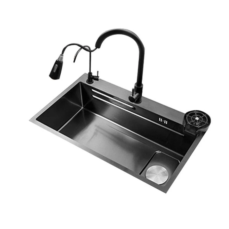 Contemporary Kitchen Sink Stainless Steel Kitchen Sink with Drain Assembly -Bathlova