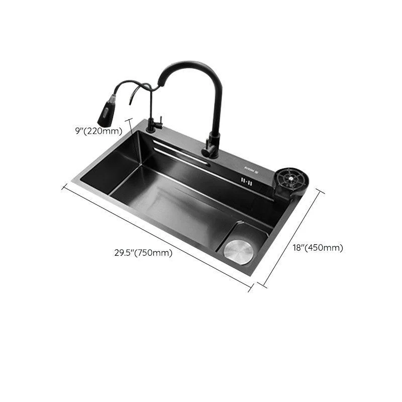 Contemporary Kitchen Sink Stainless Steel Kitchen Sink with Drain Assembly -Bathlova