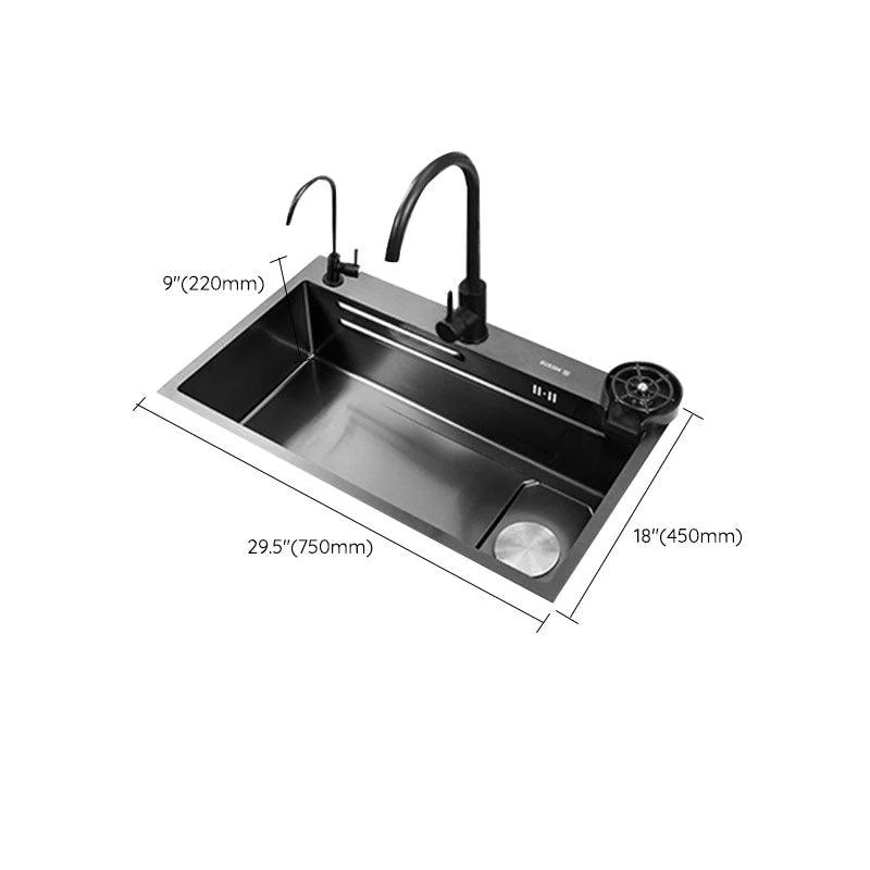 Contemporary Kitchen Sink Stainless Steel Kitchen Sink with Drain Assembly -Bathlova