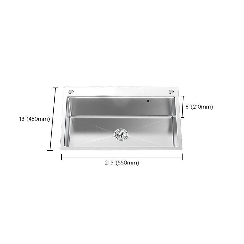 Contemporary Kitchen Sink Stainless Steel Kitchen Sink with Drain Strainer Kit -Bathlova