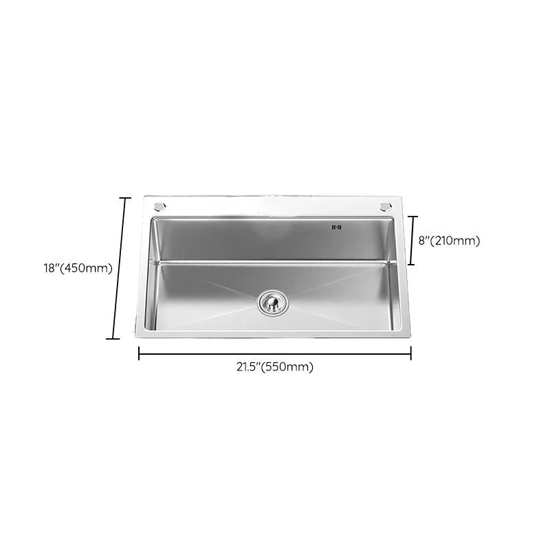 Contemporary Kitchen Sink Stainless Steel Kitchen Sink with Drain Strainer Kit -Bathlova