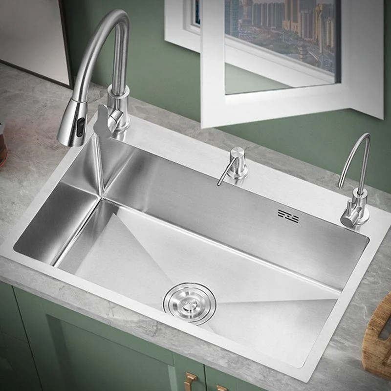 Contemporary Kitchen Sink Stainless Steel Kitchen Sink with Drain Strainer Kit -Bathlova