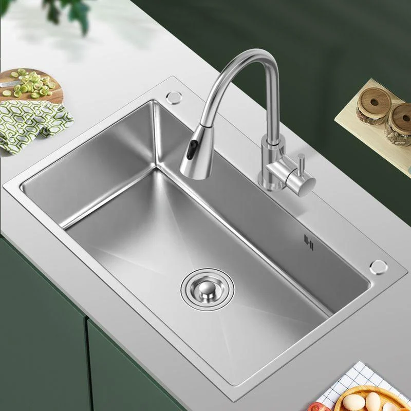 Contemporary Kitchen Sink Stainless Steel Kitchen Sink with Drain Strainer Kit -Bathlova