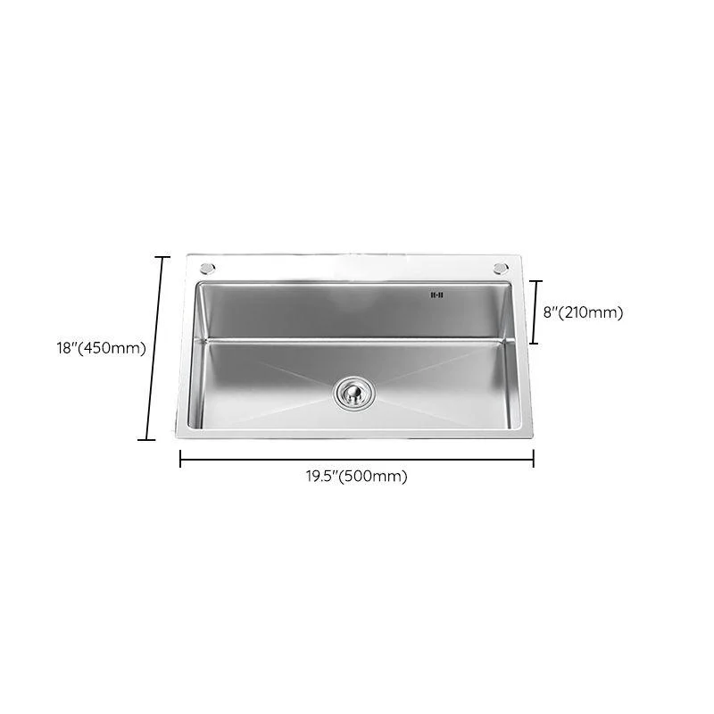 Contemporary Kitchen Sink Stainless Steel Kitchen Sink with Drain Strainer Kit -Bathlova