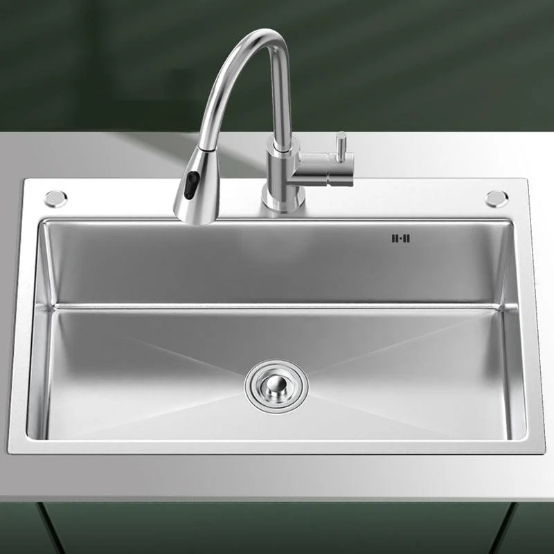 Contemporary Kitchen Sink Stainless Steel Kitchen Sink with Drain Strainer Kit -Bathlova