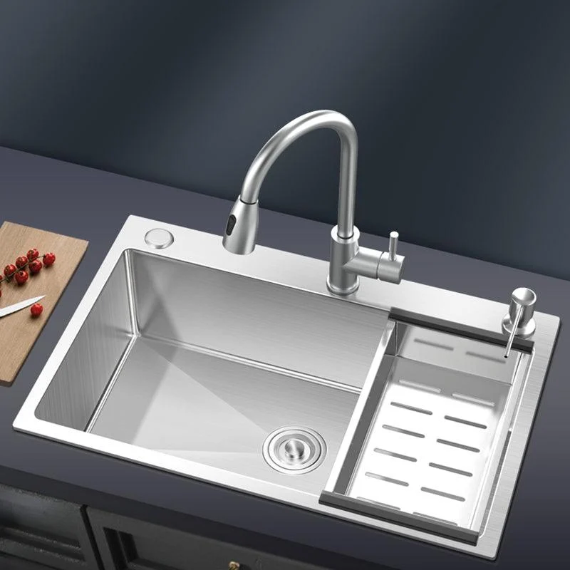 Contemporary Kitchen Sink Stainless Steel Kitchen Sink with Drain Strainer Kit -Bathlova