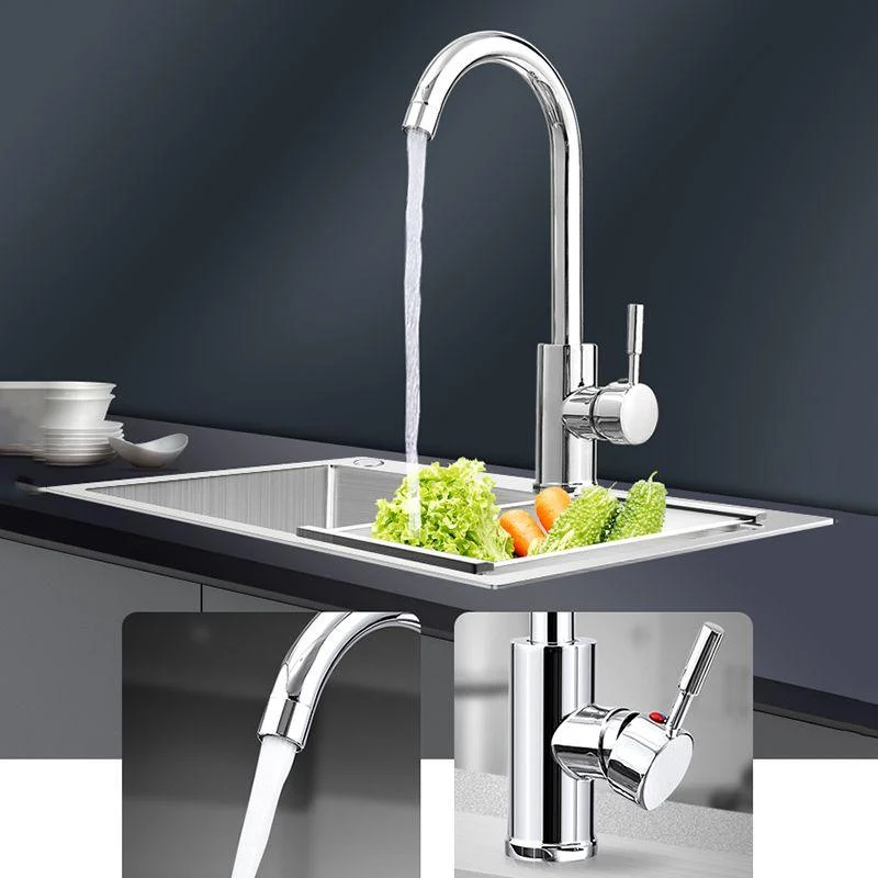 Contemporary Kitchen Sink Stainless Steel Kitchen Sink with Drain Strainer Kit -Bathlova