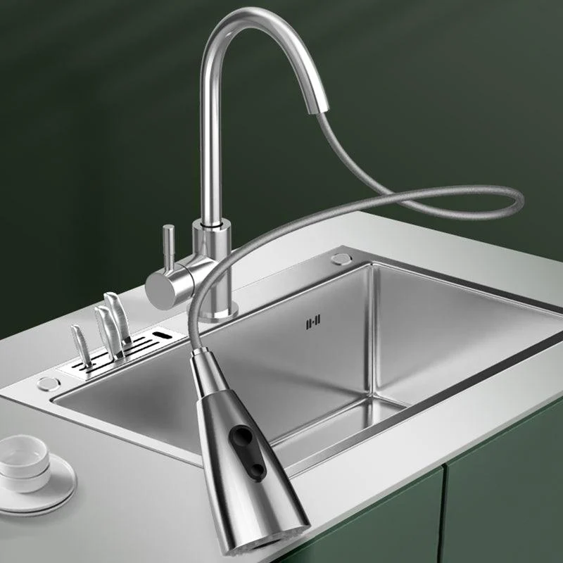 Contemporary Kitchen Sink Stainless Steel Kitchen Sink with Drain Strainer Kit -Bathlova