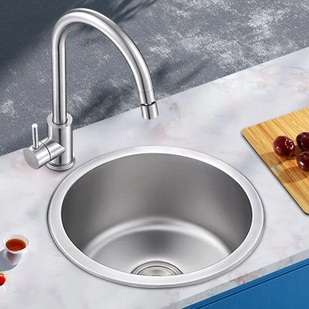 Contemporary Kitchen Sink Stainless Steel Kitchen Sink with Round Shape -Bathlova