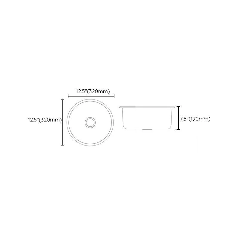 Contemporary Kitchen Sink Stainless Steel Kitchen Sink with Round Shape -Bathlova