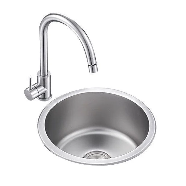 Contemporary Kitchen Sink Stainless Steel Kitchen Sink with Round Shape -Bathlova