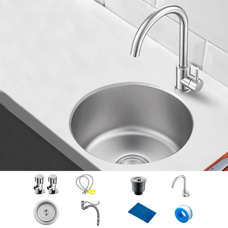 Contemporary Kitchen Sink Stainless Steel Kitchen Sink with Round Shape -Bathlova