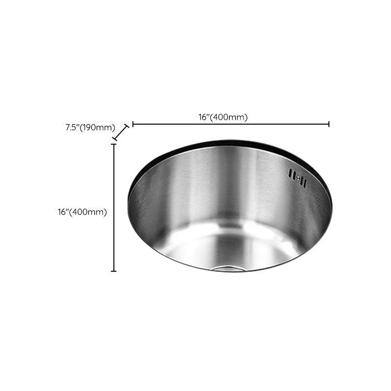 Contemporary Kitchen Sink Stainless Steel Single Bowl Kitchen Sink -Bathlova