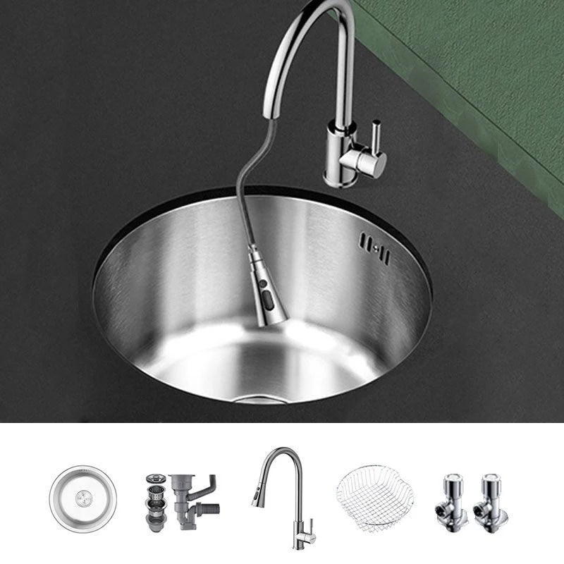 Contemporary Kitchen Sink Stainless Steel Single Bowl Kitchen Sink -Bathlova