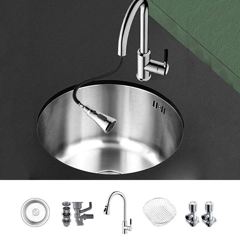 Contemporary Kitchen Sink Stainless Steel Single Bowl Kitchen Sink -Bathlova