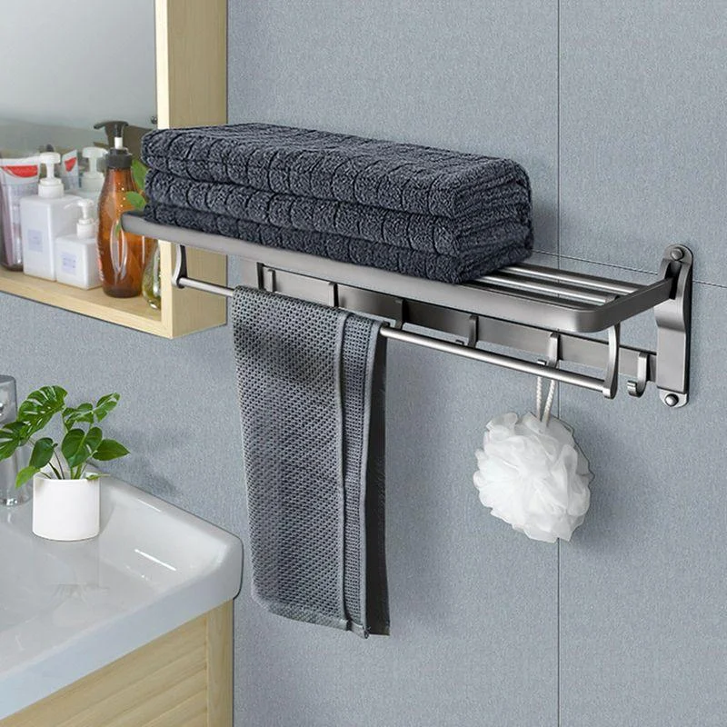 Contemporary Metal 5 - Piece Bathroom Accessory Set with Bath Shelf -Bathlova