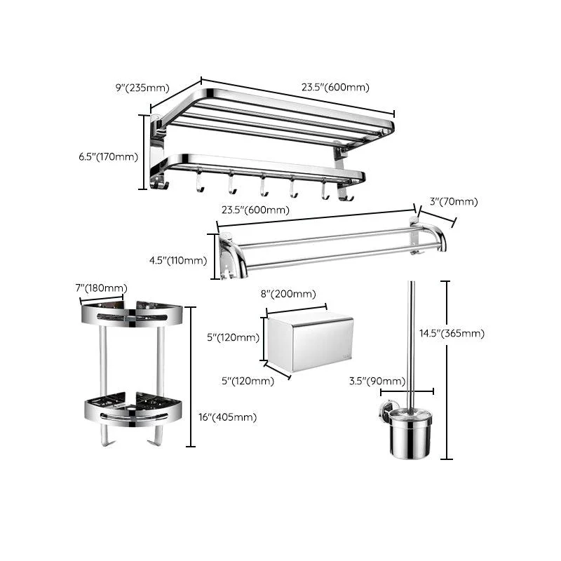 Contemporary Metal Bathroom Accessory As Individual Or As a Set with Paper Holder -Bathlova