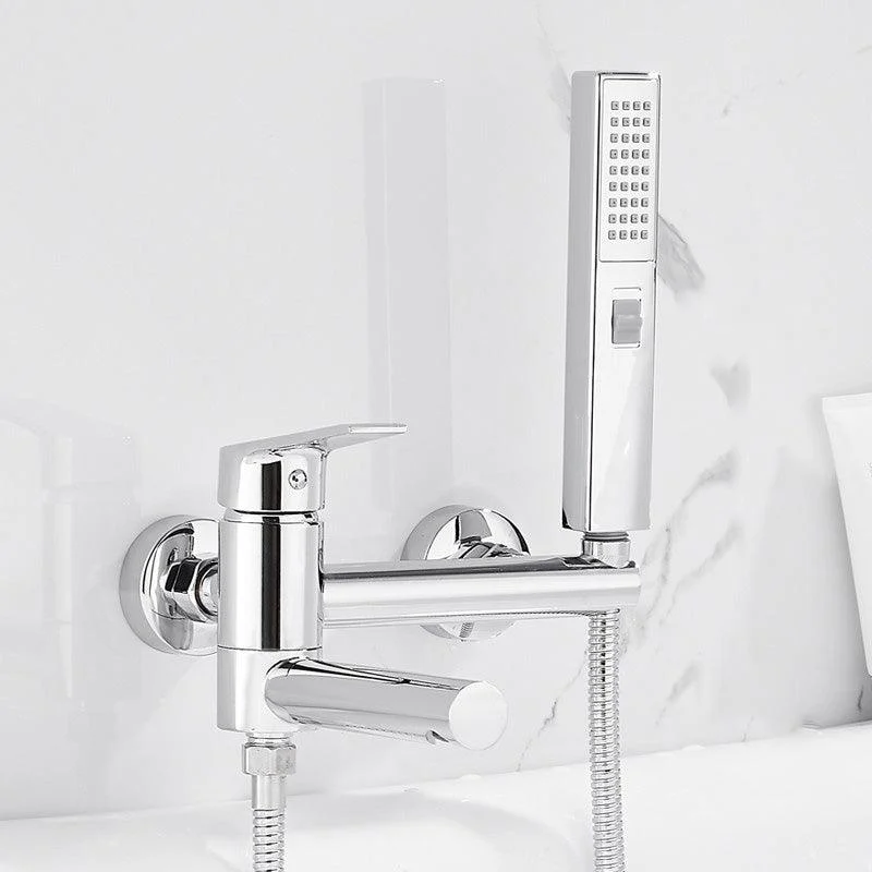 Contemporary Metal Bathtub Tap Double-Handle Bathroom Tap -Bathlova